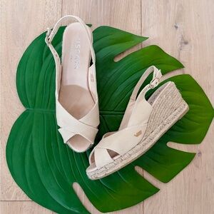 Viscata Llansa Medium wedge sandals Espadrilles ivory beige jute slingback EU 41